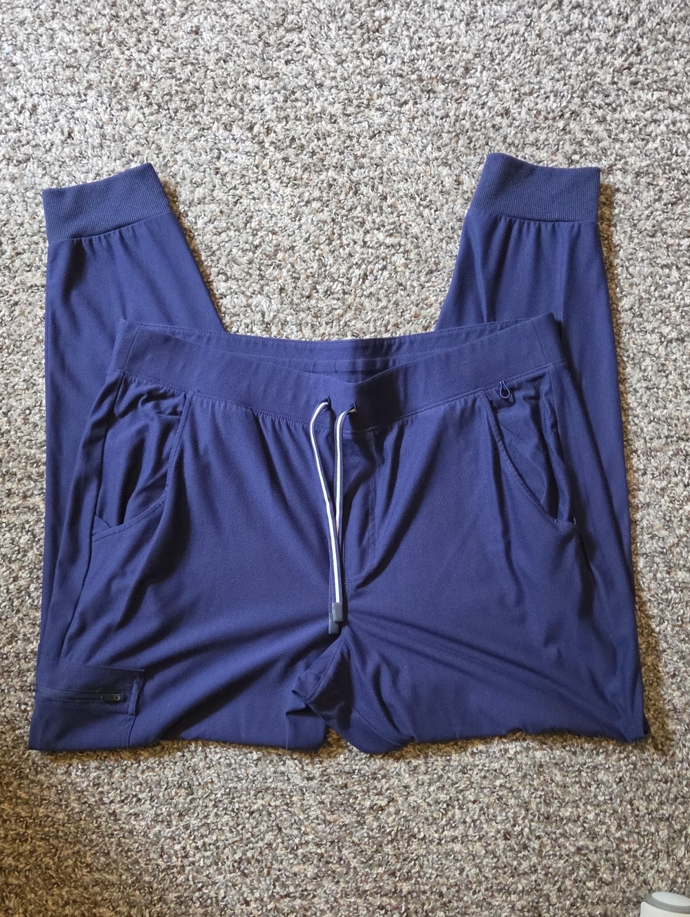 Navy Blue Drawstring Jogger Pants